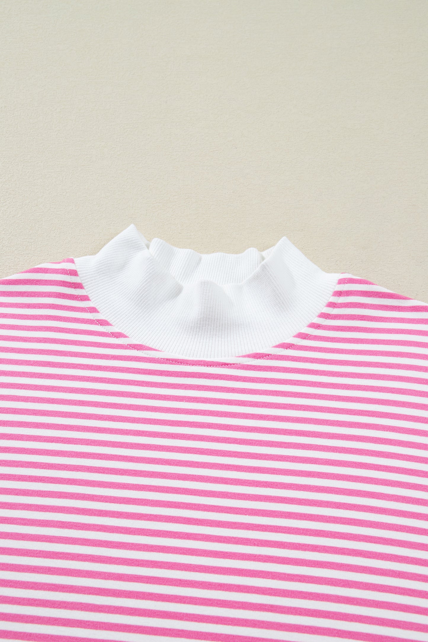 Pink Striped Sweatshirt and Shorts Set