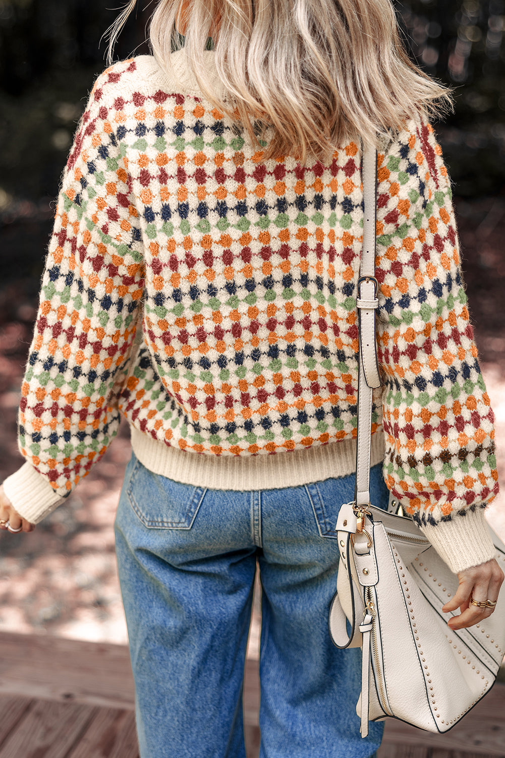 Multicolor Dotty V-Neck Cardigan
