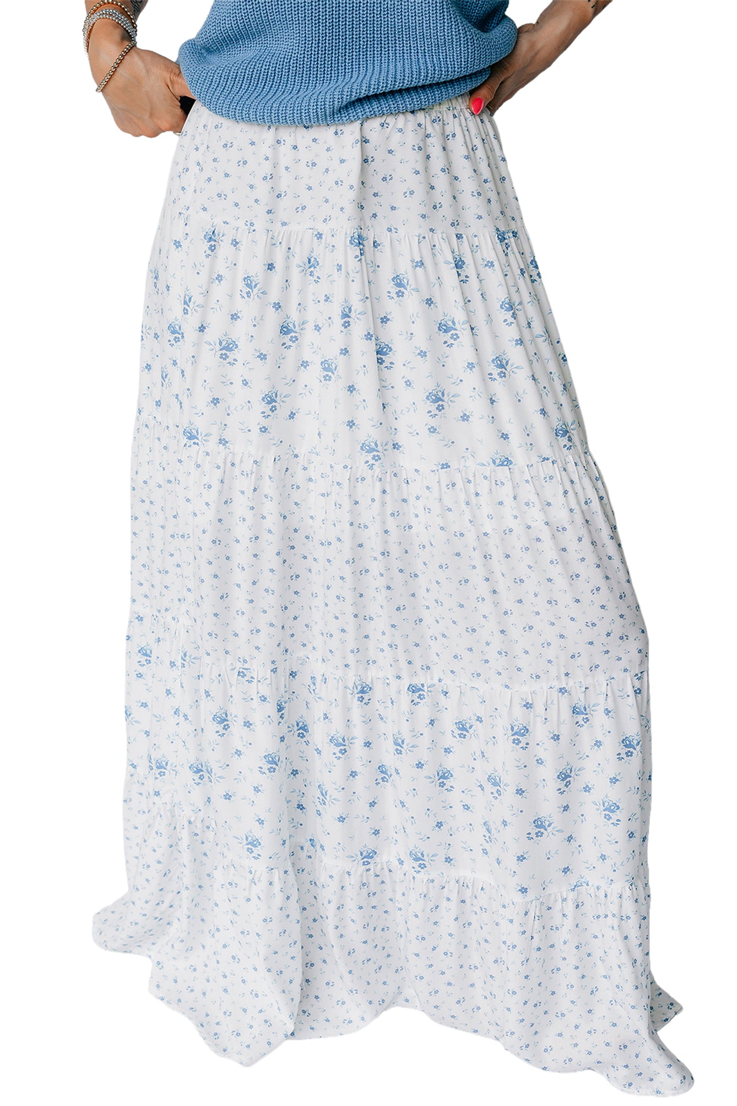 Tiny Floral Maxi Skirt