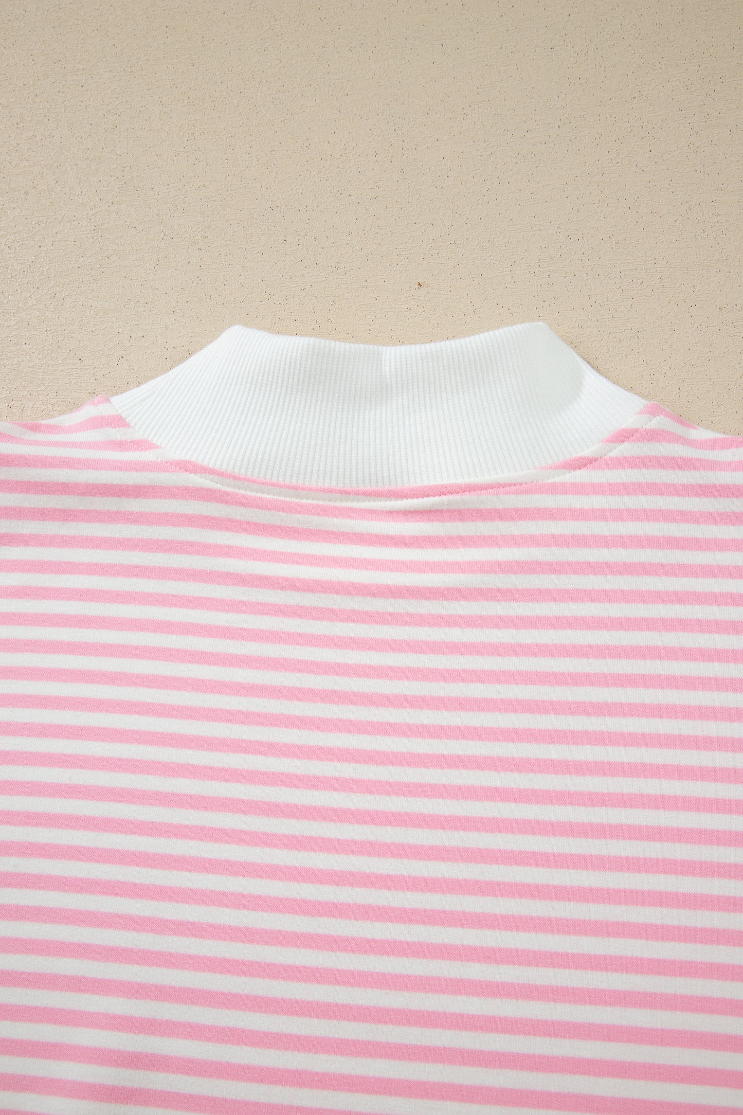 Pink Striped Sweatshirt and Shorts Set