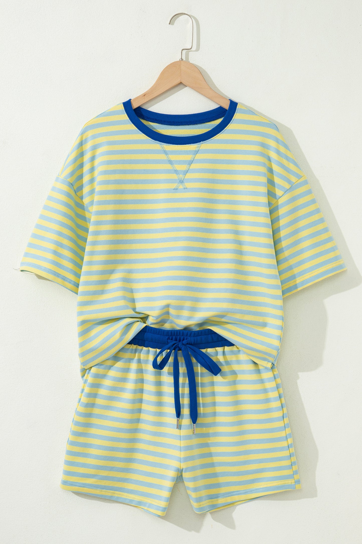 Striped Boxy Terry Shorts & Tee Set