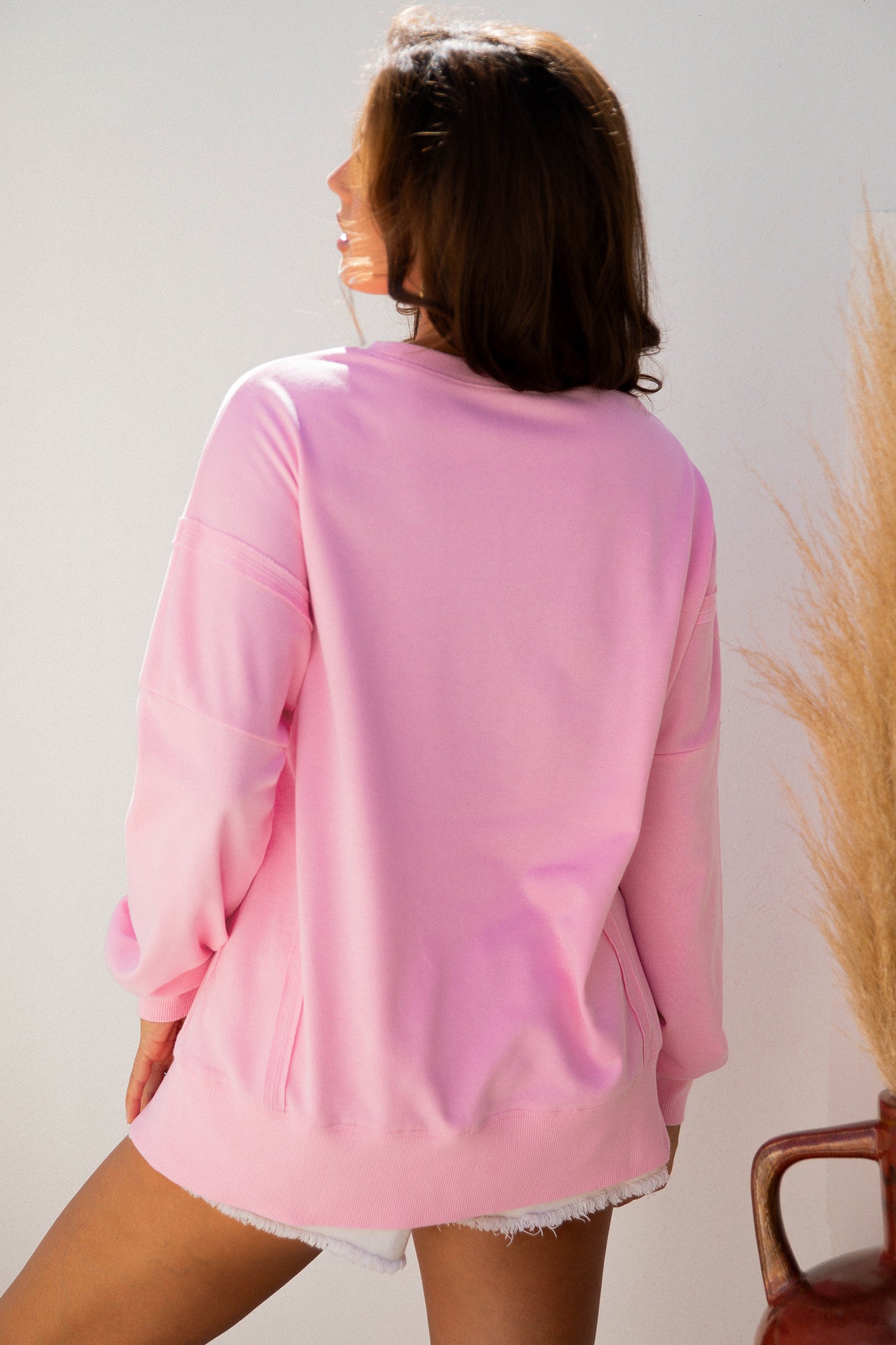 Sequined XOXO and Bow Detail Sweatshirt