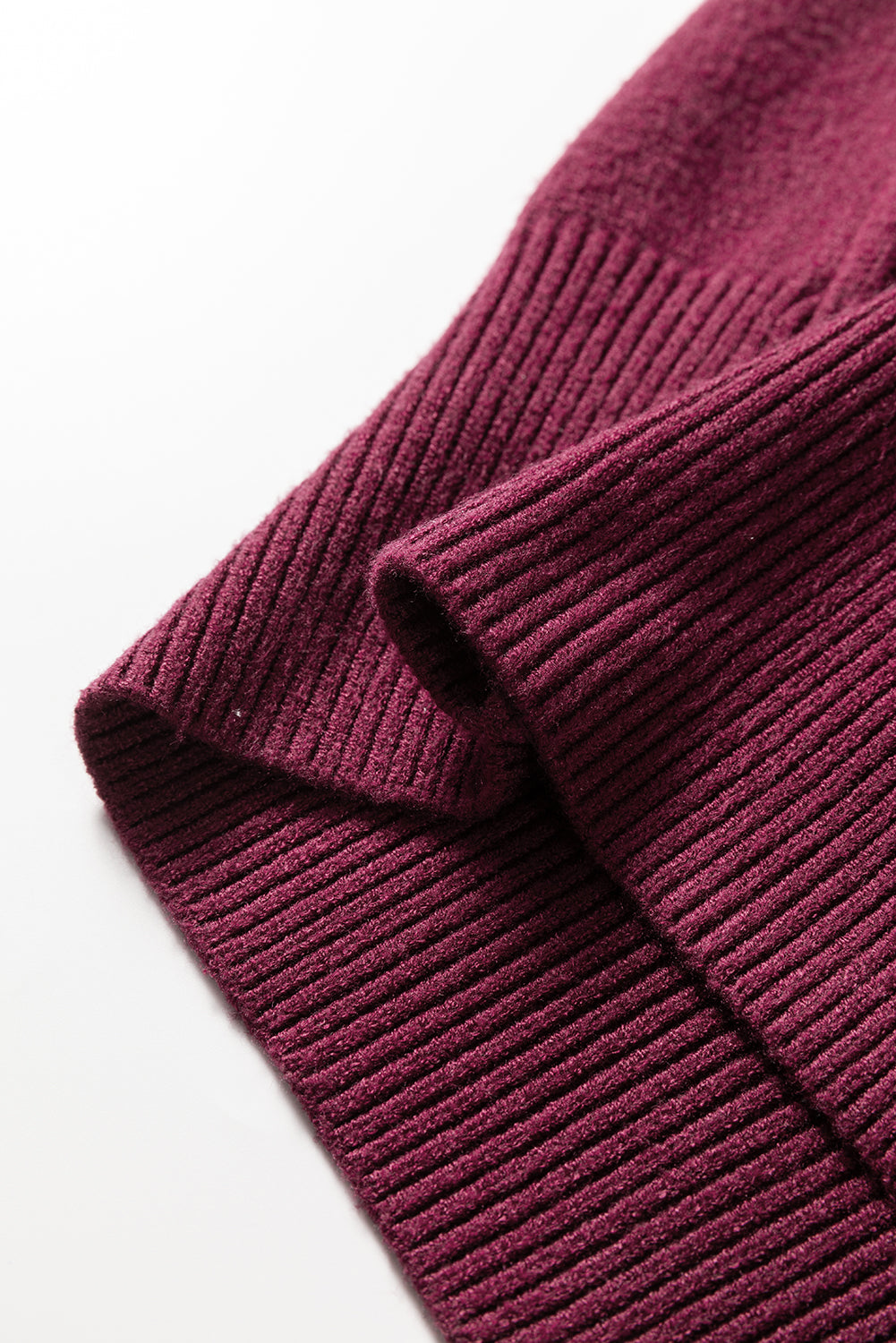 Burgundy Contrast V Neck Sweater
