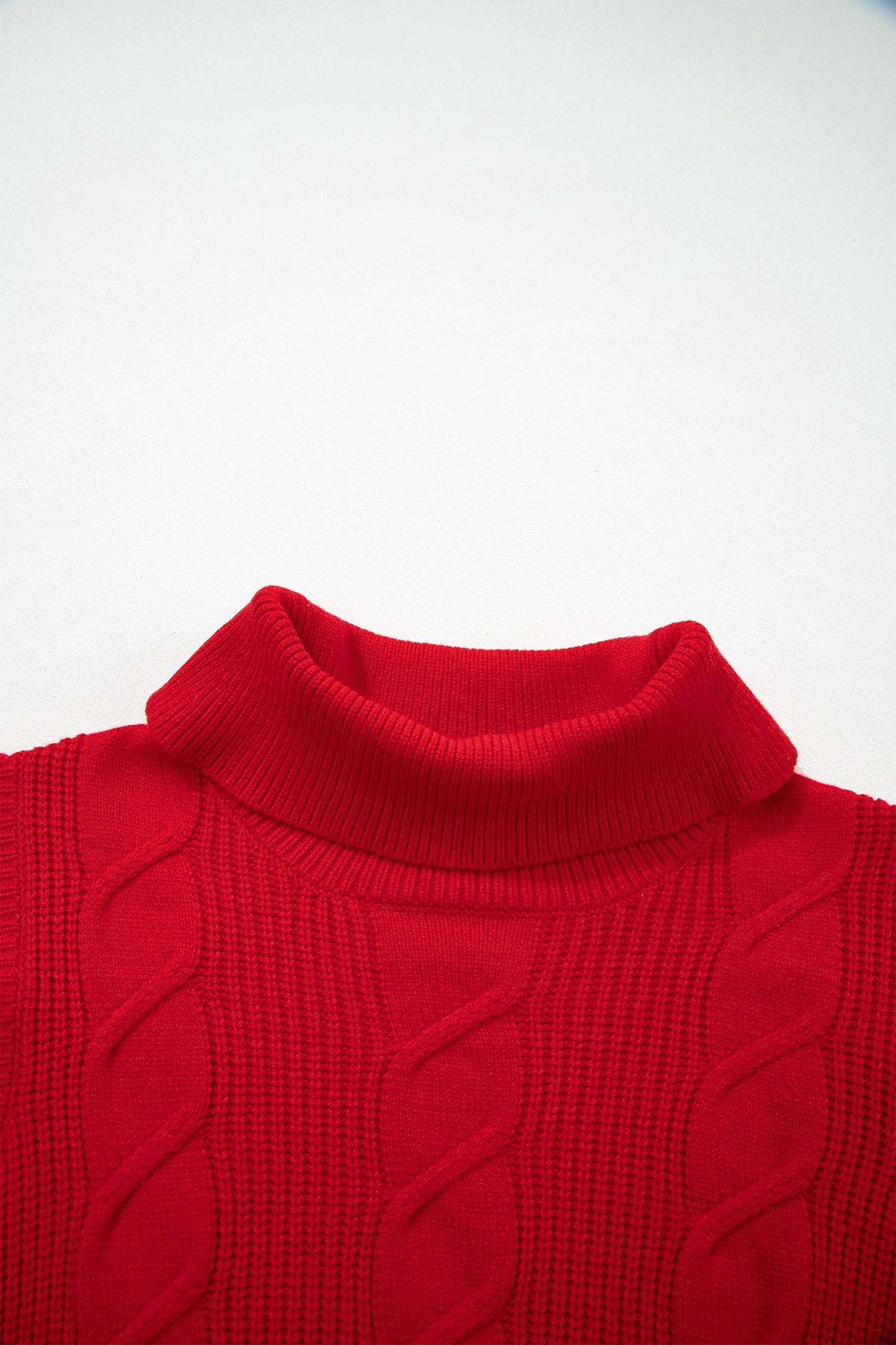 Ruffle Sleeve Cable Knit Sweater