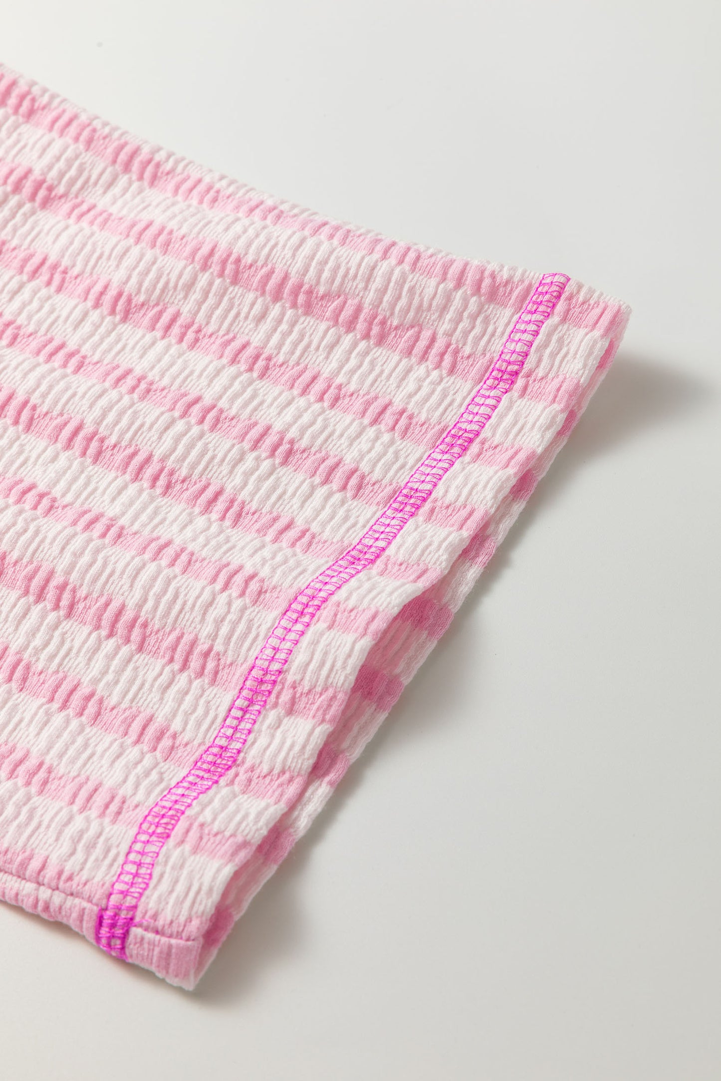 Pink Stripe Textured Knit Top