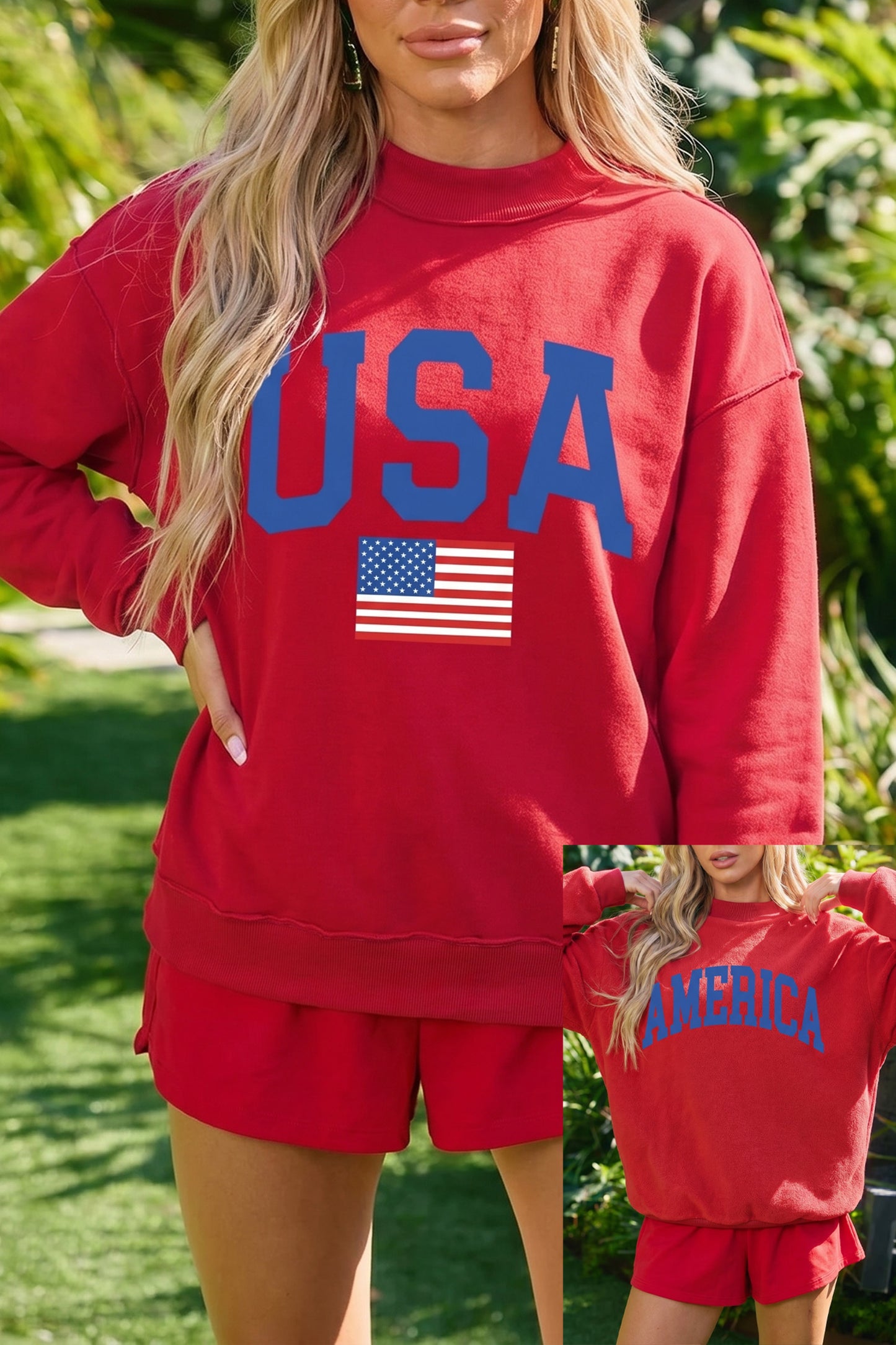 Patriotic Reversible Graphic Sweatshirt