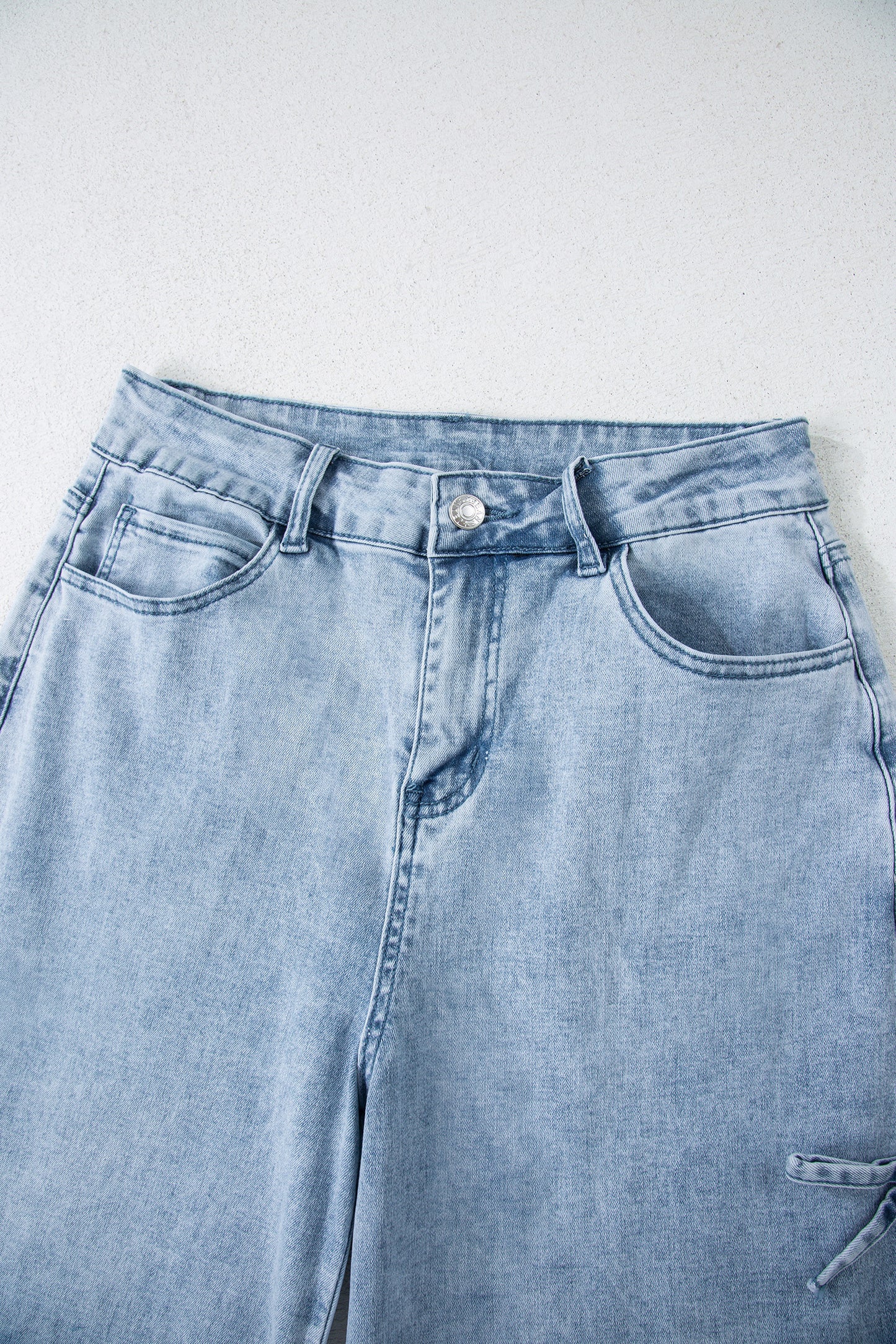 Beau Blue Bow Detail Straight Leg Jeans