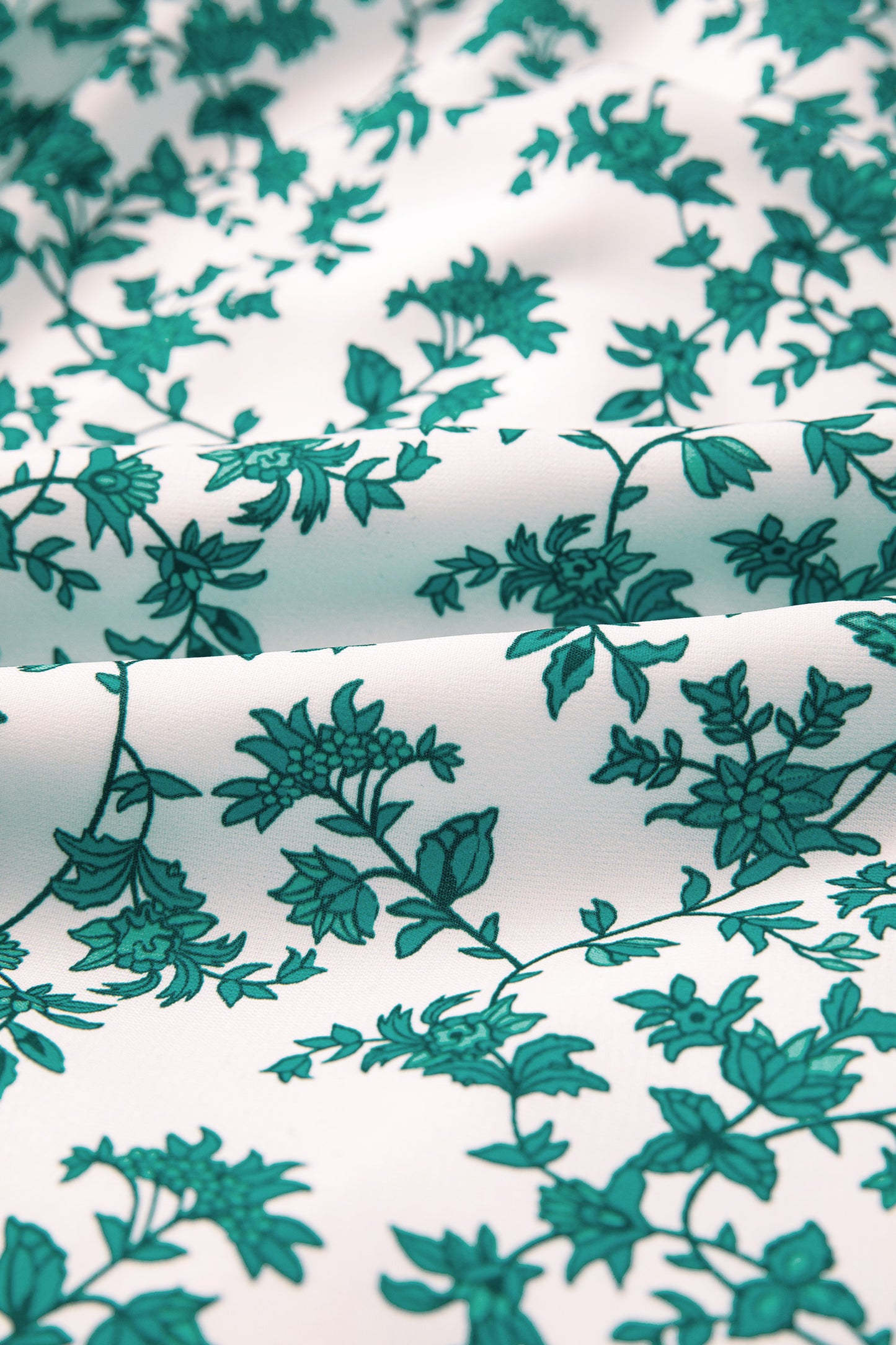 Green Floral Shirred Maxi Dress