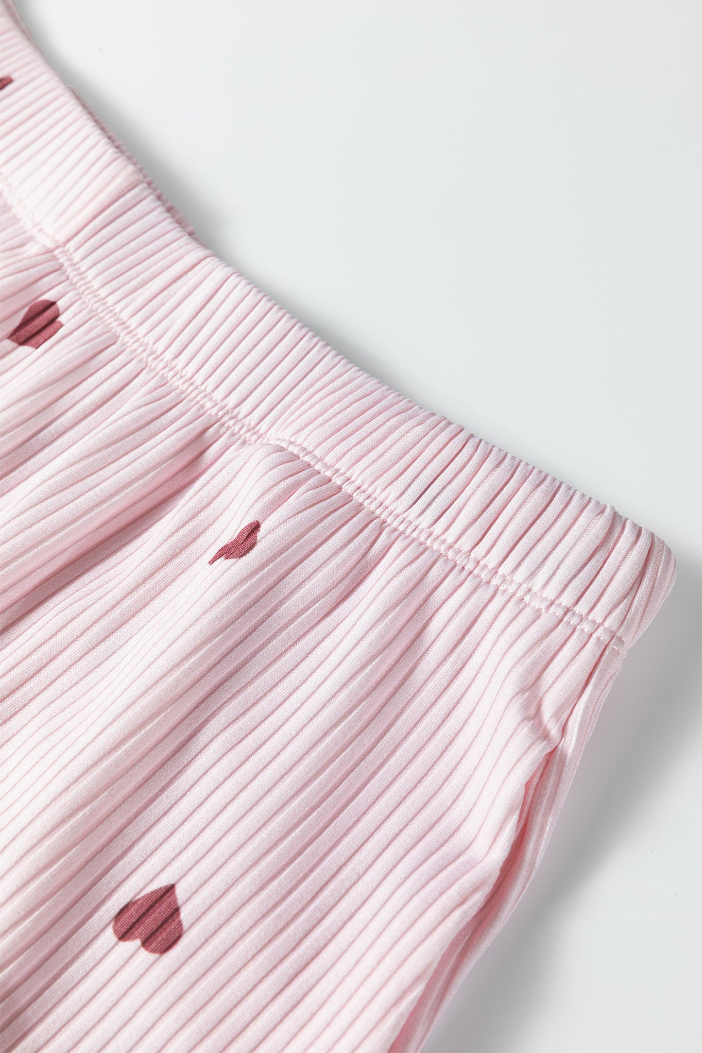 Pink Valentine Ribbed Knit Lounge Set