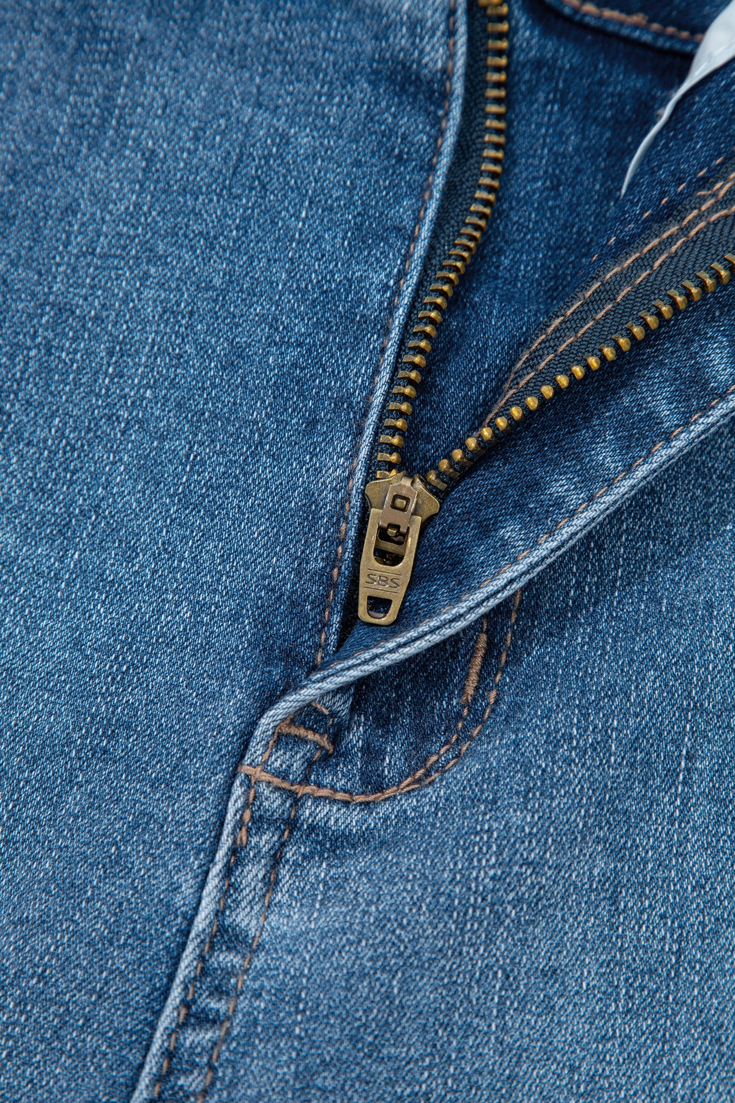 Sail Blue Exposed Stitch Straight Jeans