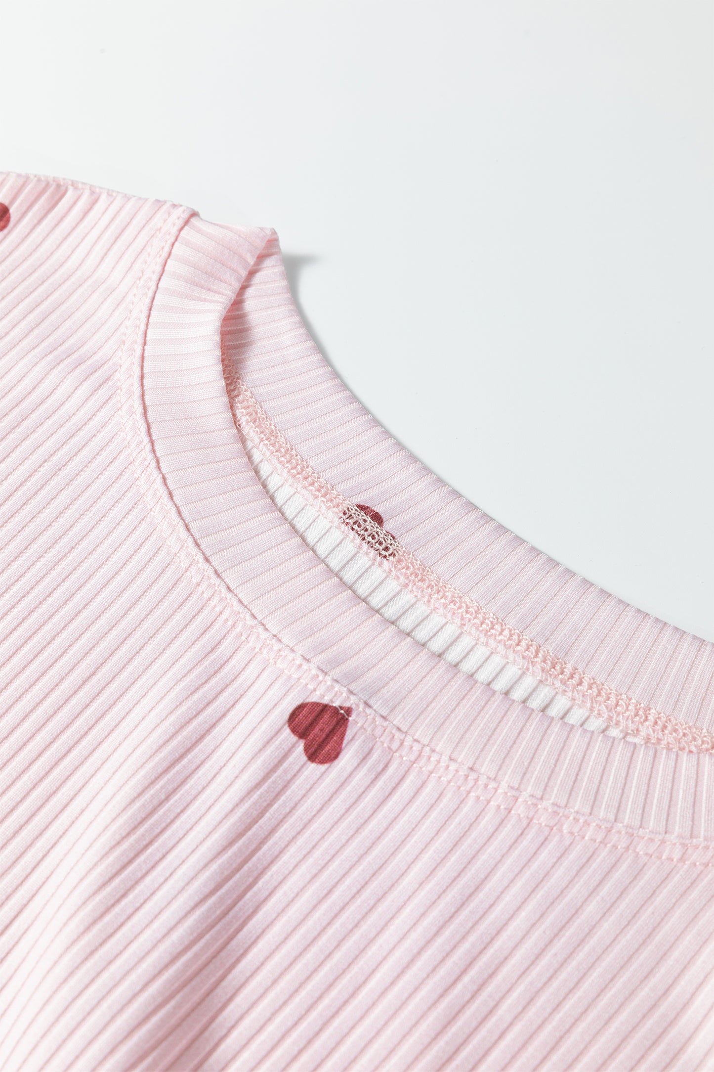 Pink Valentine Ribbed Knit Lounge Set