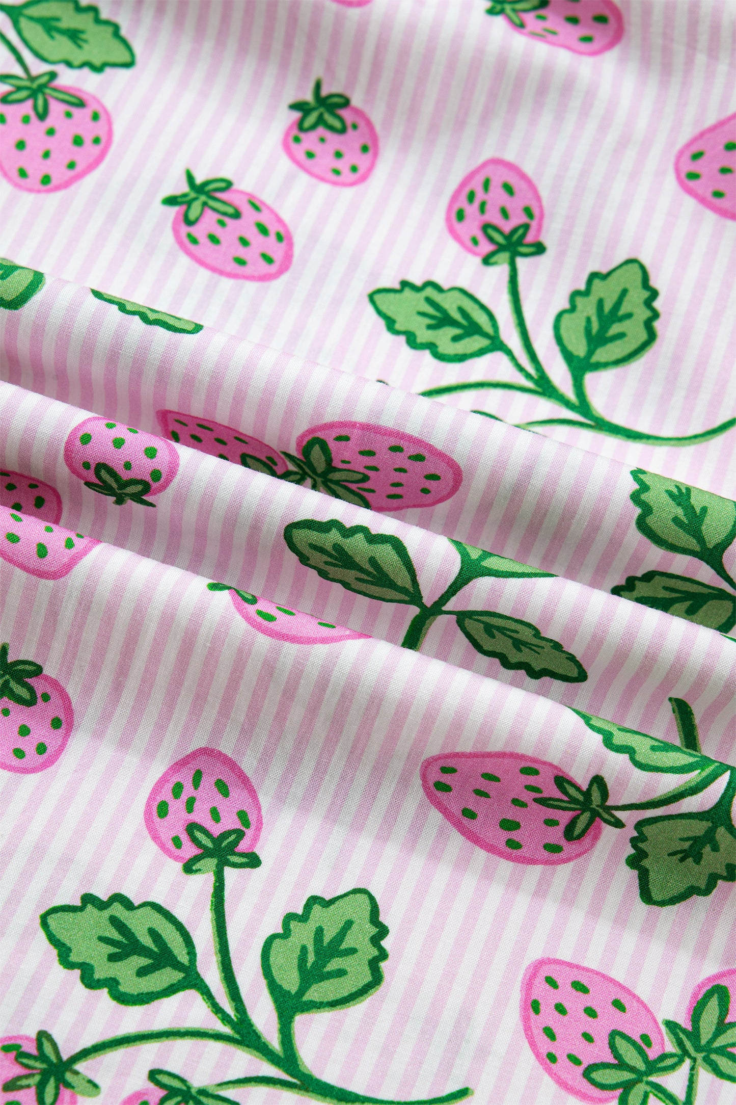 Strawberries and Stripes Flutter Sleeve Blouse