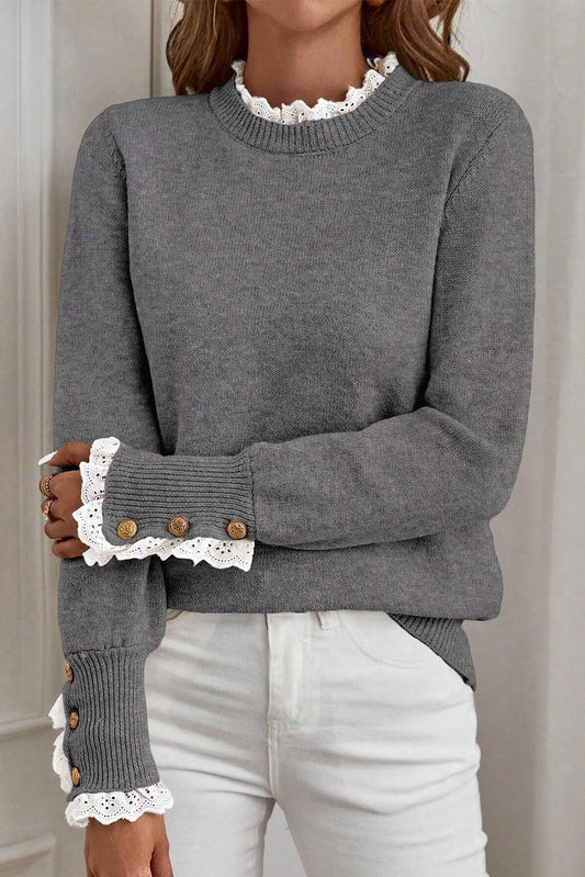 Sleet Lace Trim Sweater