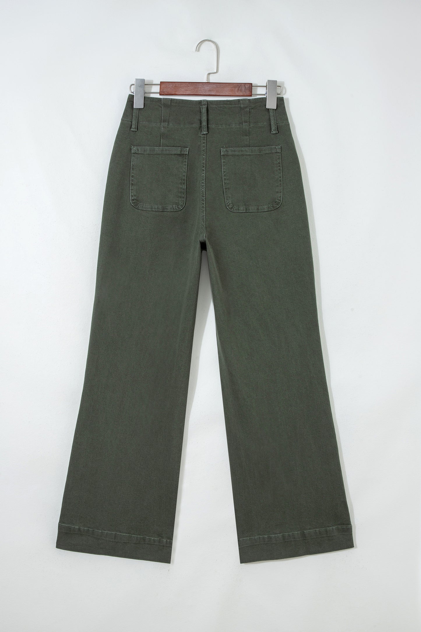 Double-Button High Waist Flared Bottom Jeans