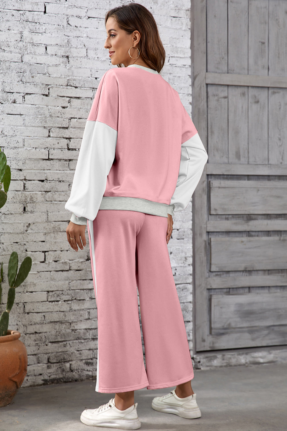 Light Pink Color Block 2pc Set
