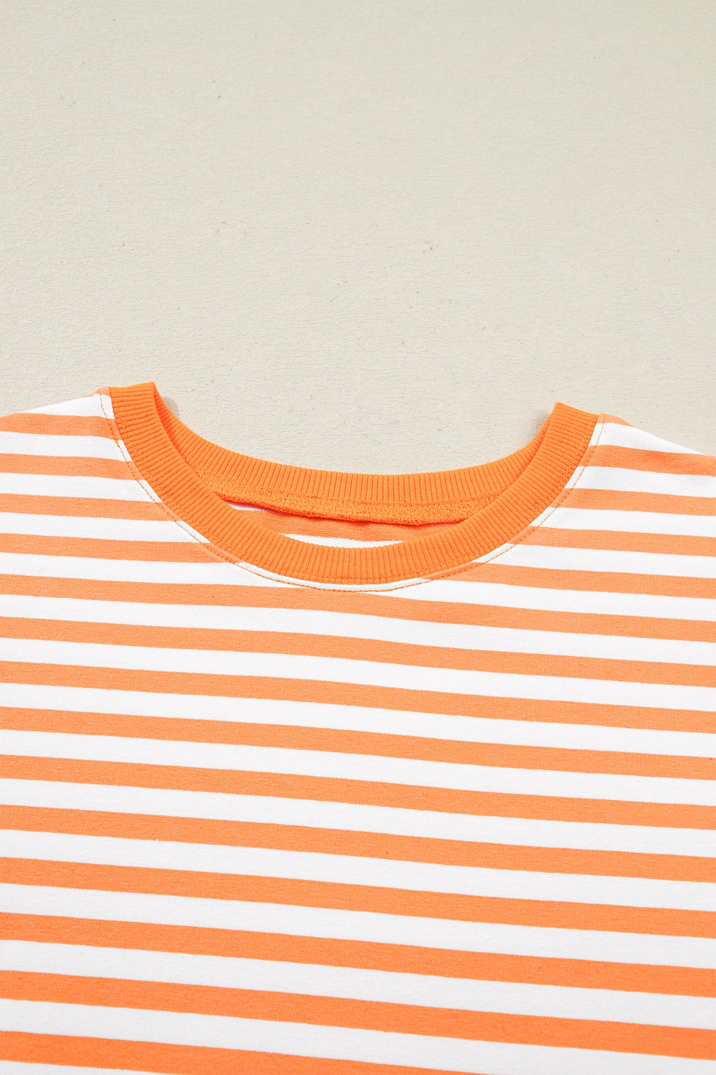 Orange Striped Pullover Top