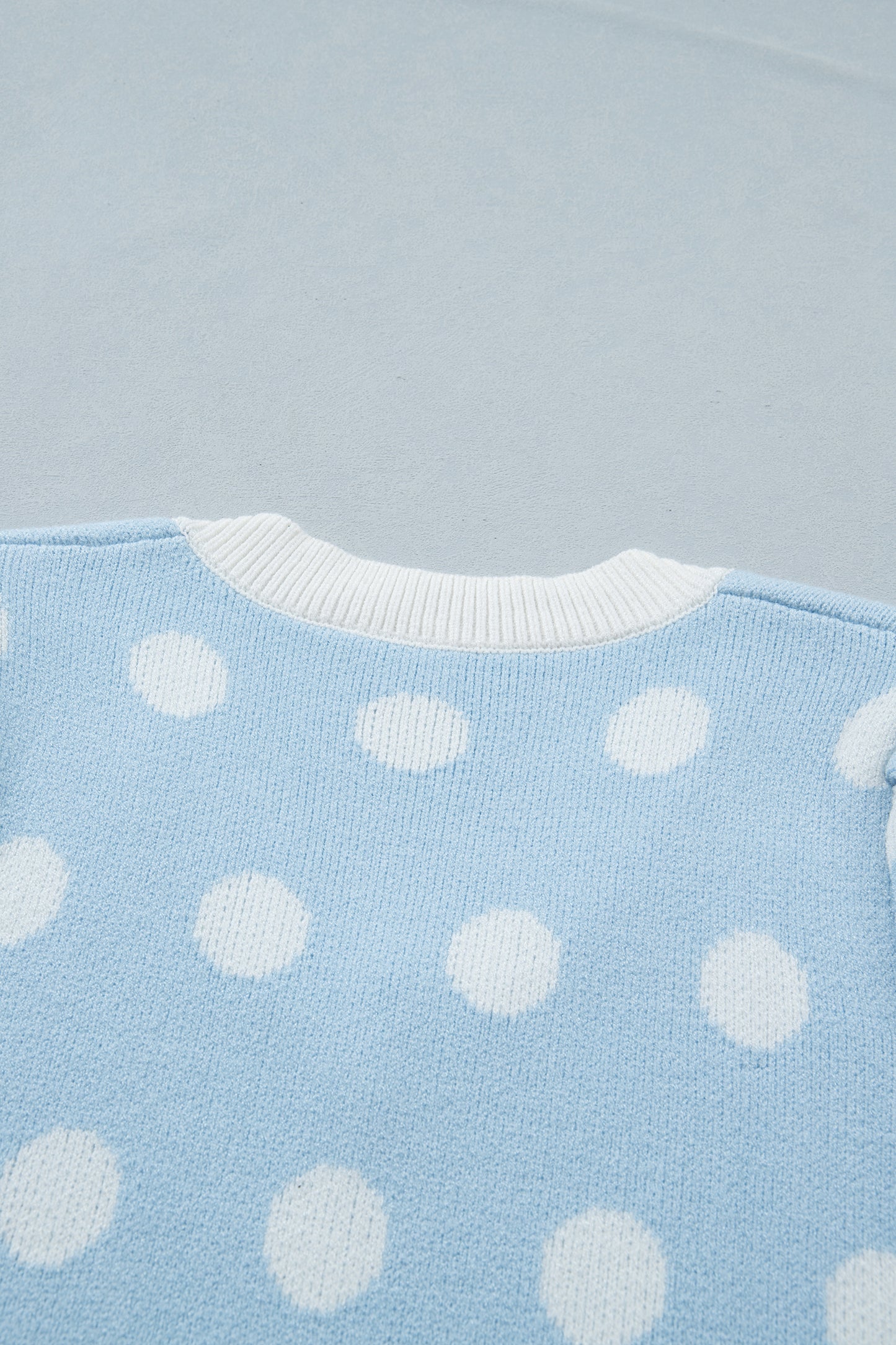 Polka Dot Puff Short Sleeve Sweater