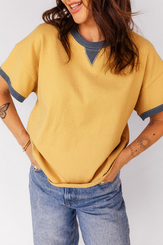 Banana Cream Short Sleeve Top