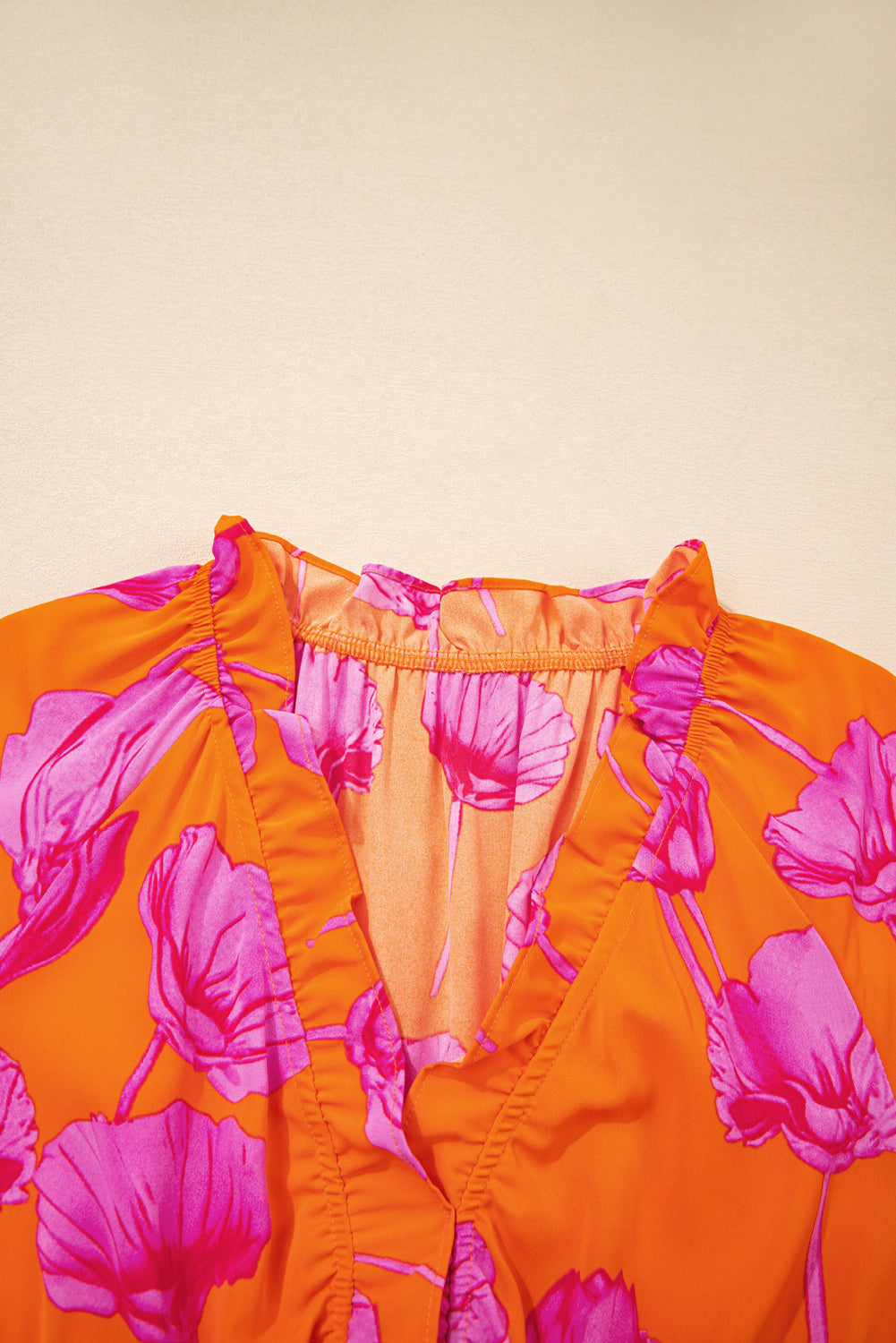Orange Frill Smocked Maxi Dress