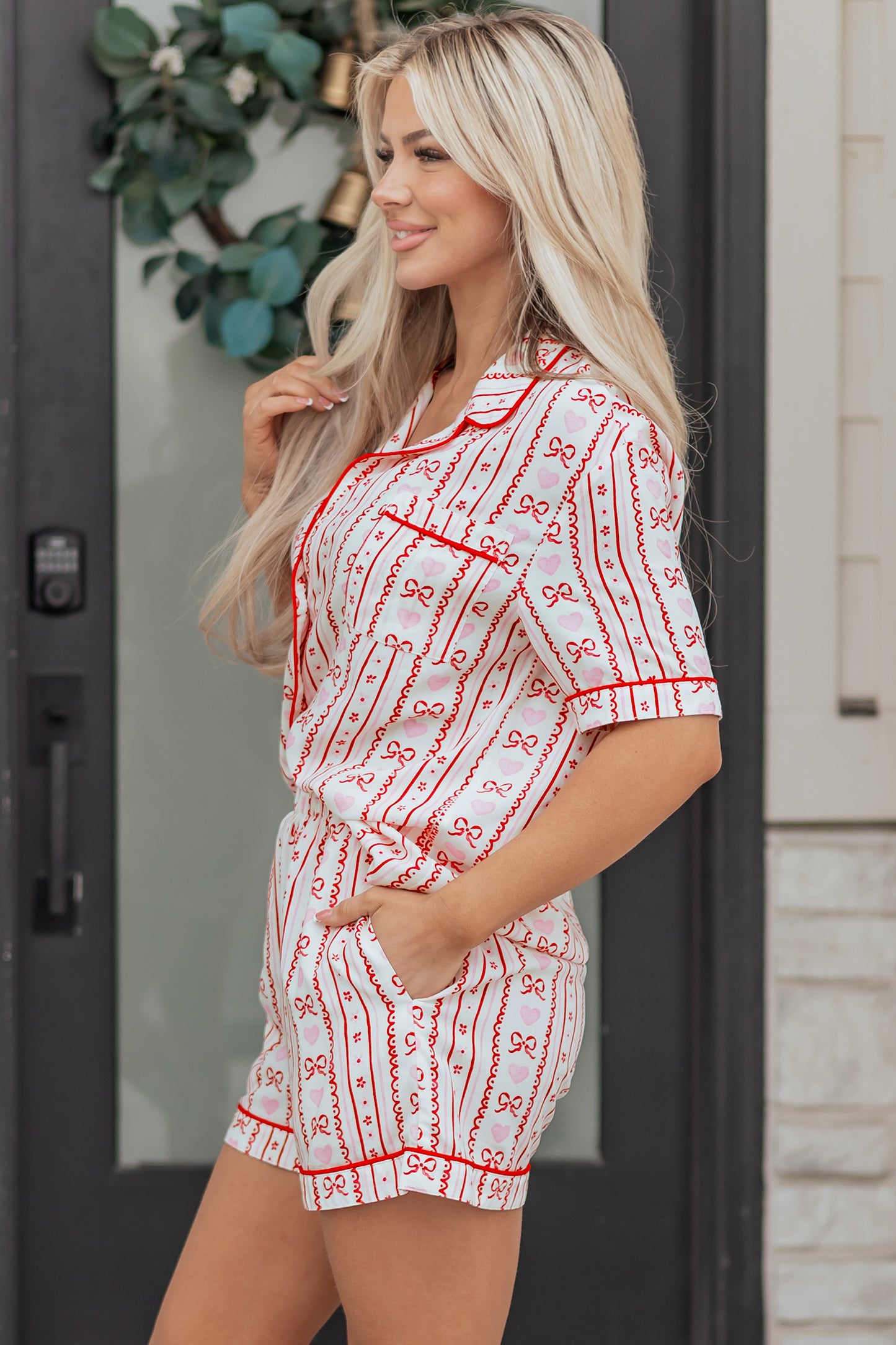 Hearts & Bows 2pc Pajama Set