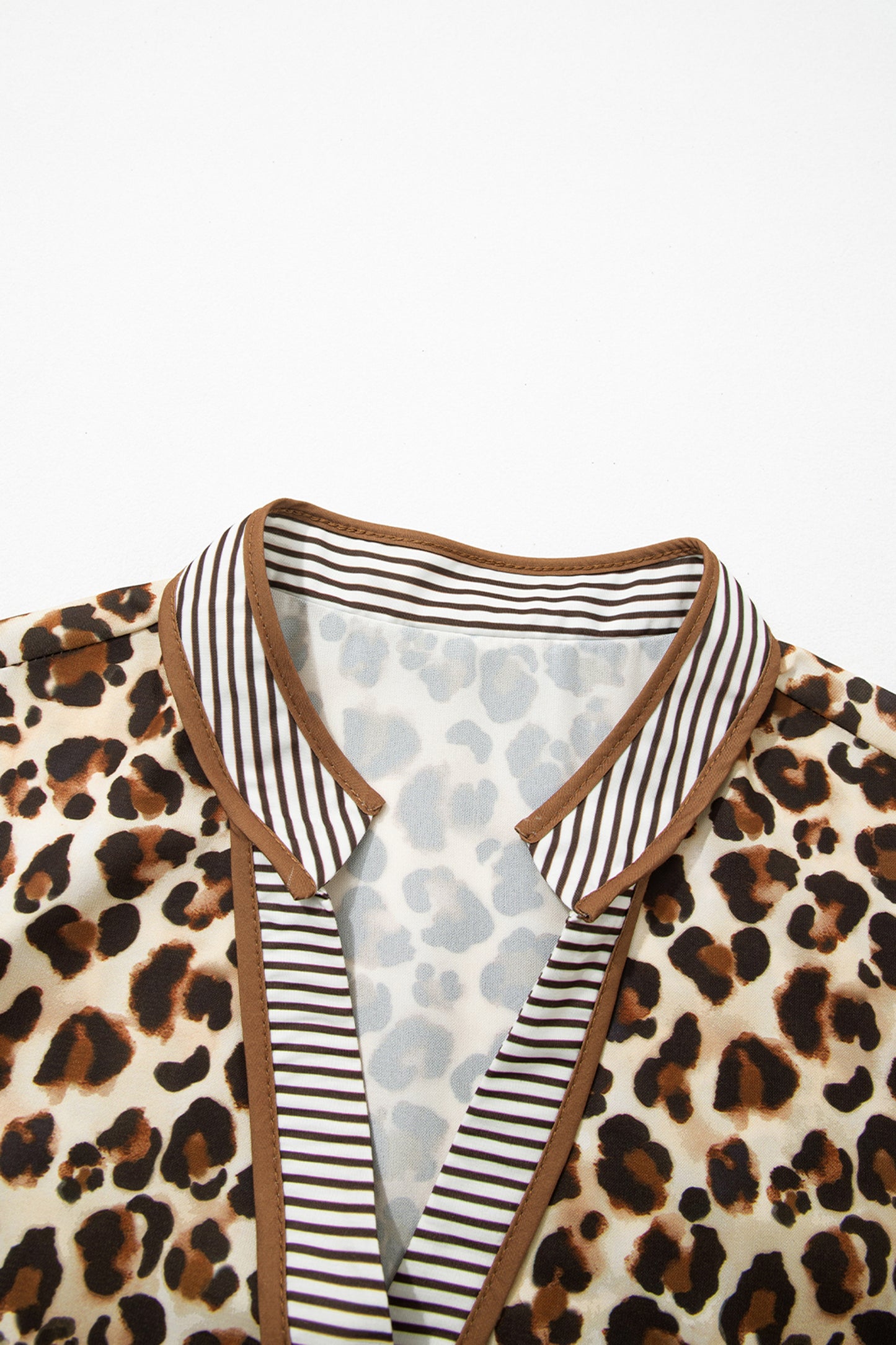 Leopard Print Striped Patchwork Mini Dress