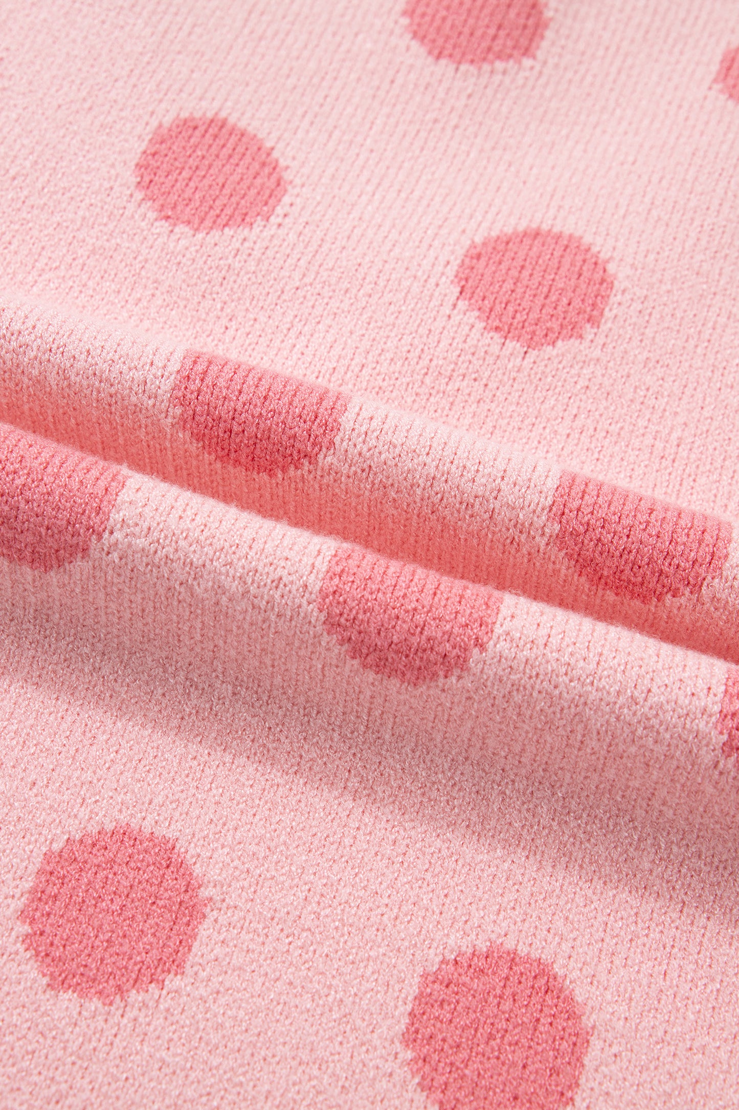 Polka Dot Puff Short Sleeve Sweater