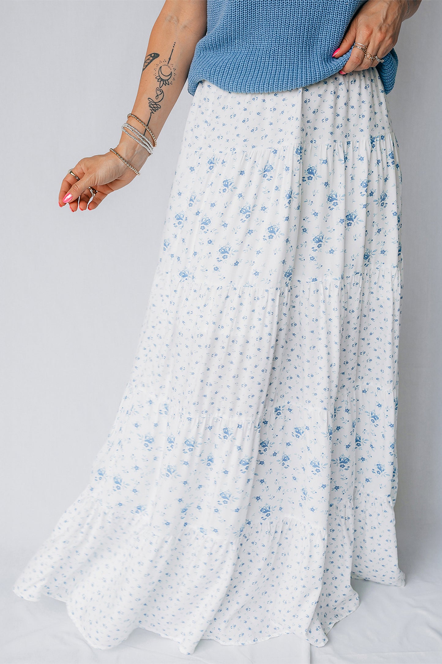 Tiny Floral Maxi Skirt