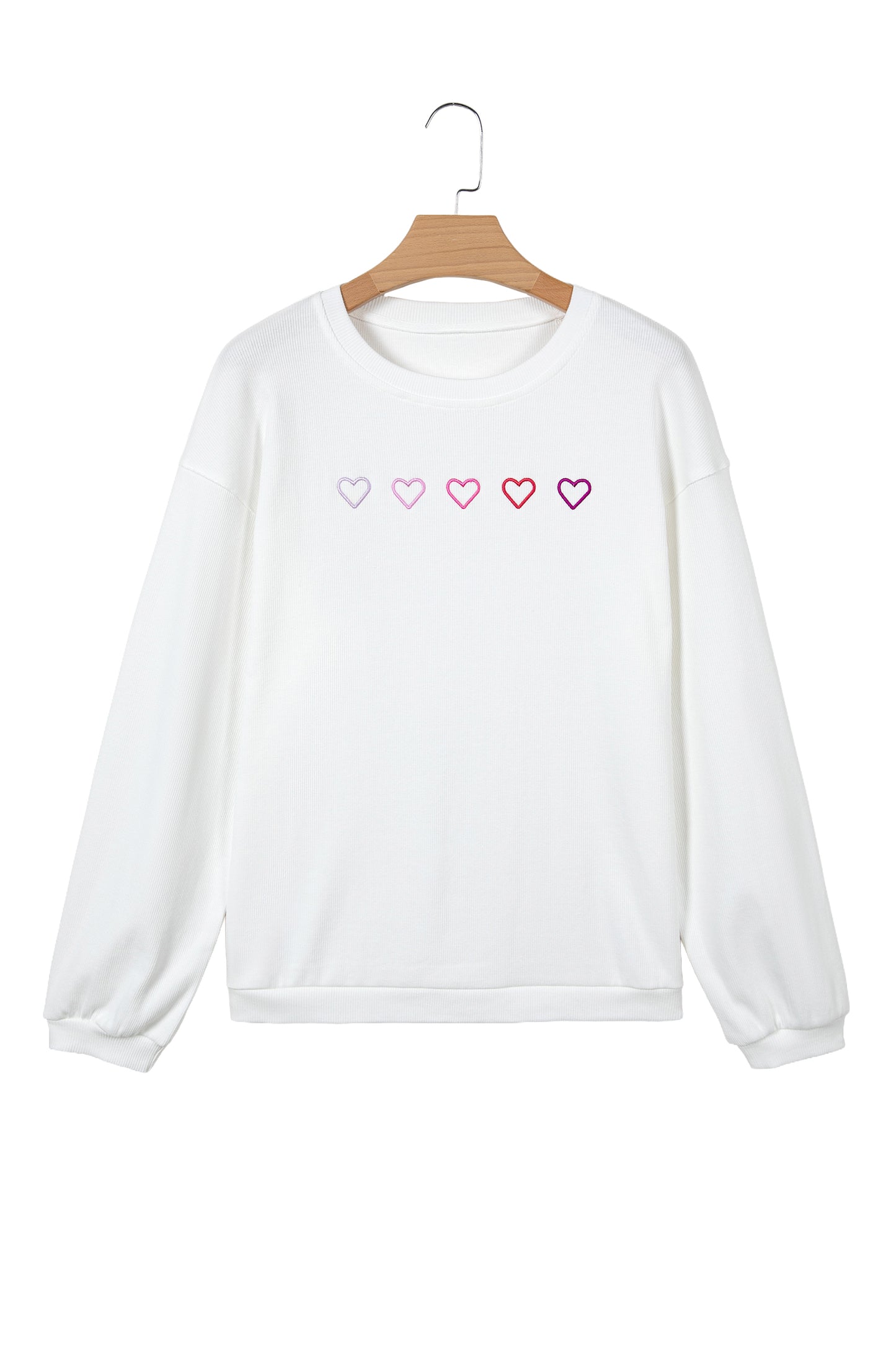 Sweatshirt in Embroidered XOXO or Printed Hearts
