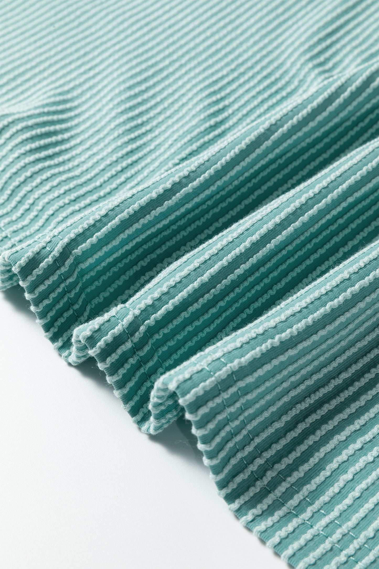 Ruffled Sleeve Ribbed Blouse in Plus Size