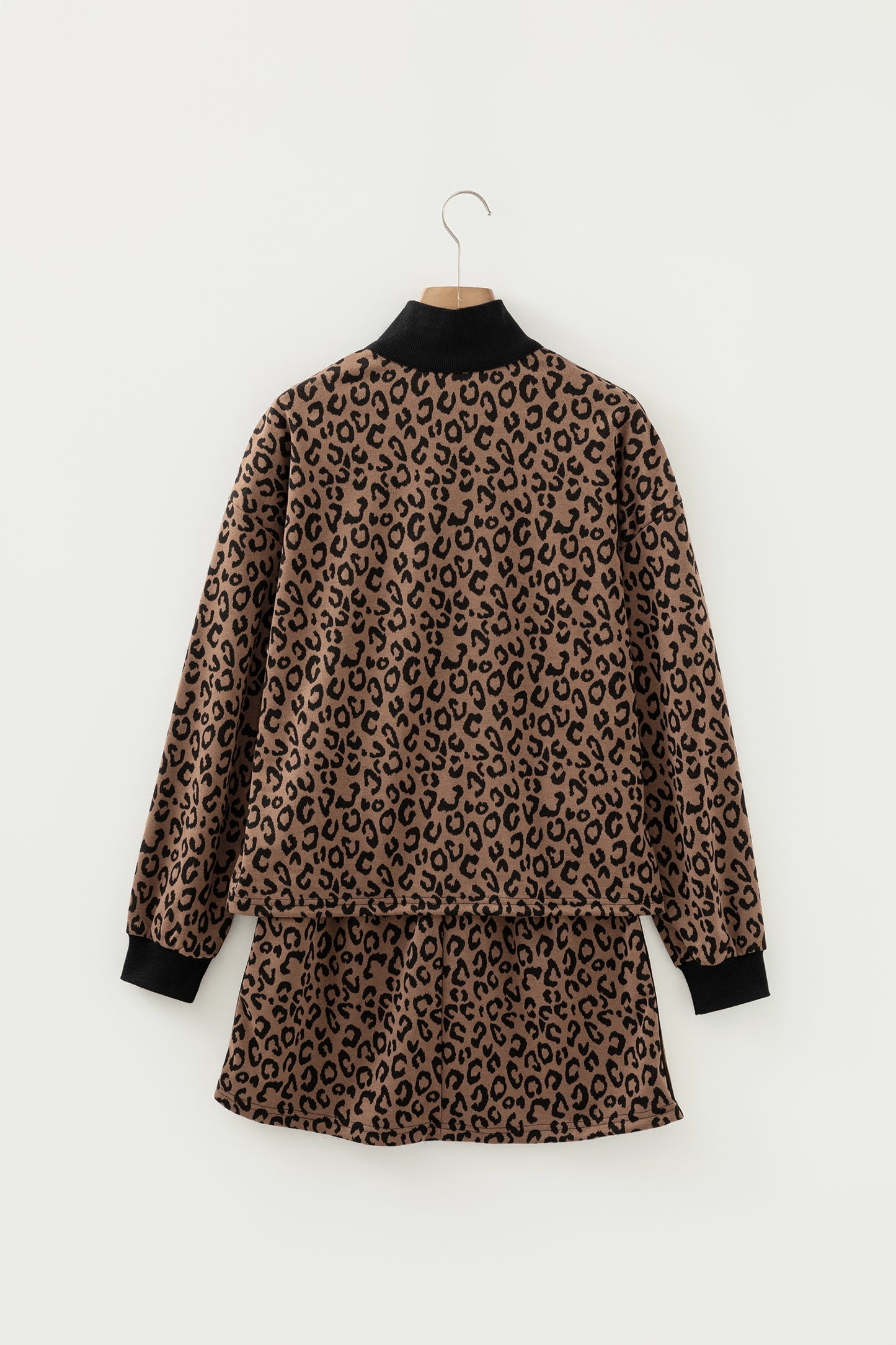 Leopard Print 2pc Mini Skirt Set