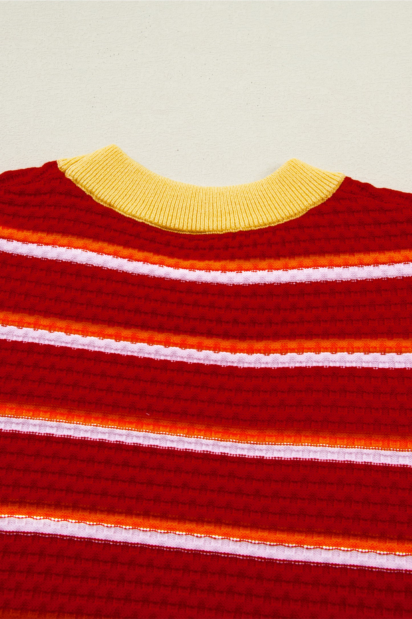 Red Stripe Colorblock Sweater