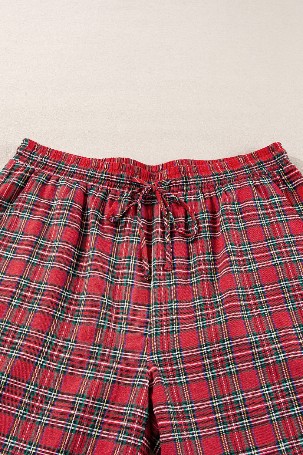 Red Plaid Plus Size Lounge Set