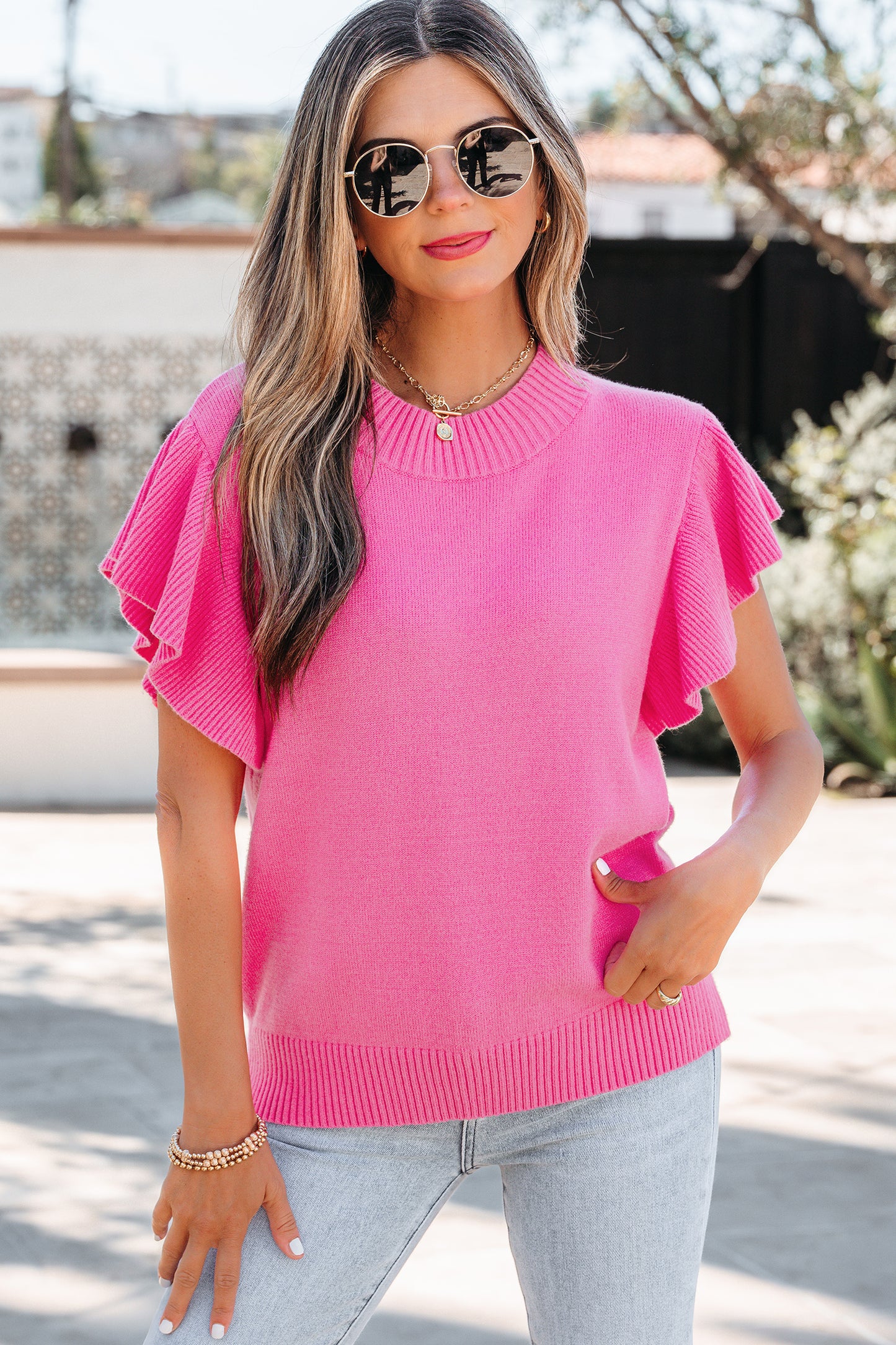 Sachet Pink Round Neck Sweater