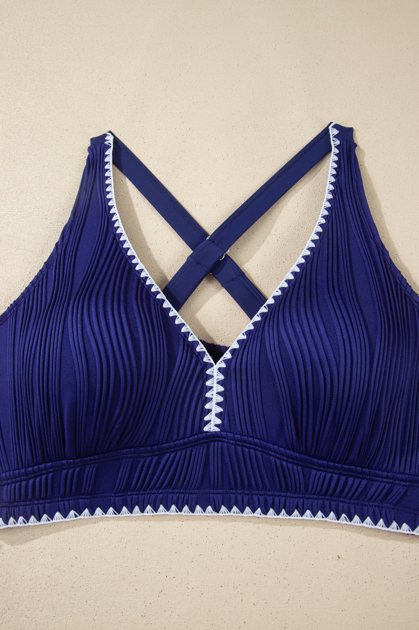 Shell Stitched High Waist Bikini Set