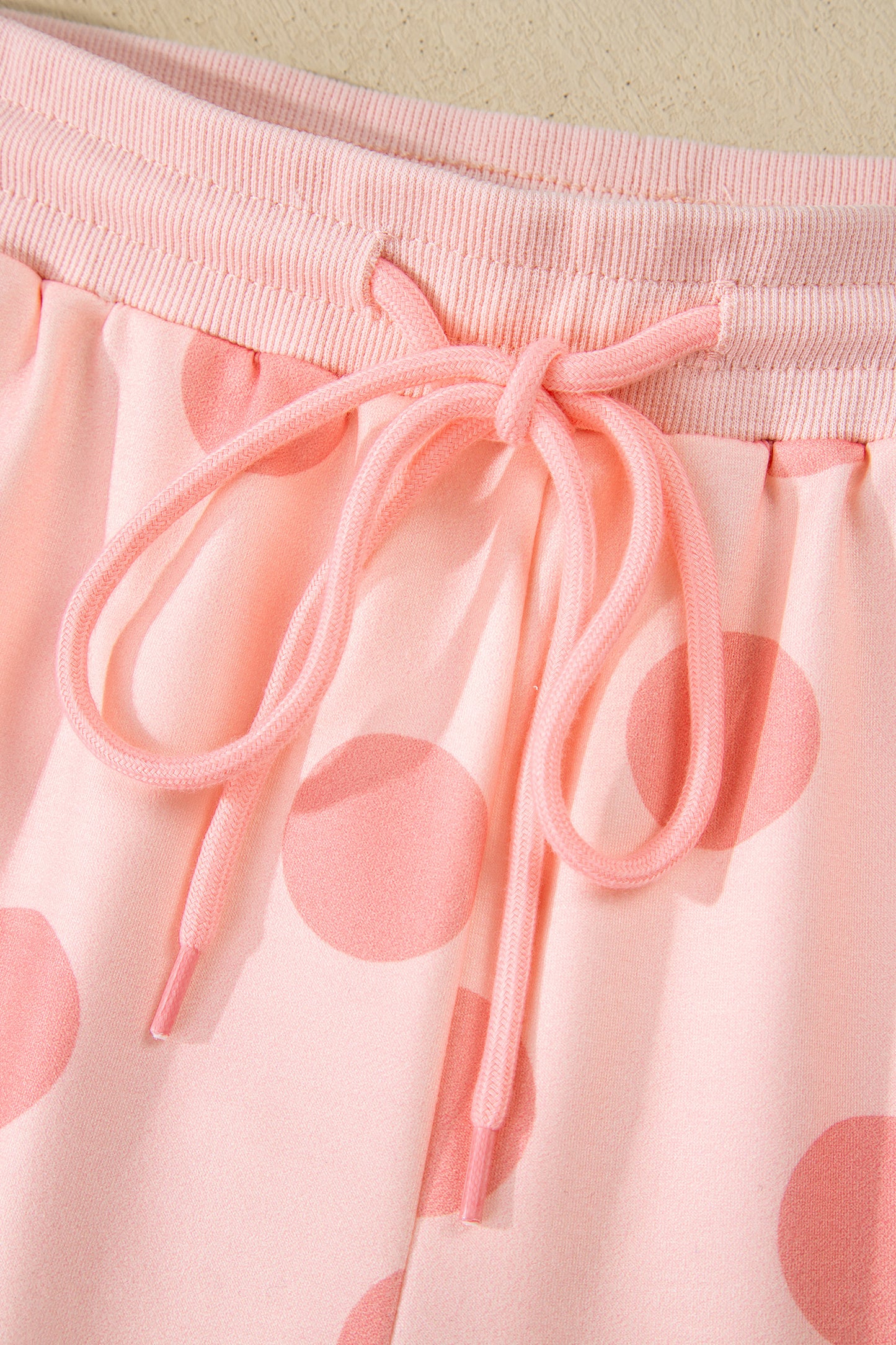 Polka Dot Print Pullover & Shorts Set