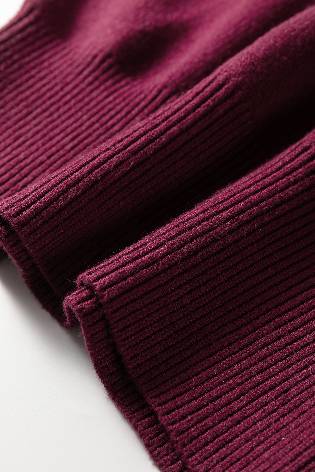 Burgundy Contrast V Neck Sweater